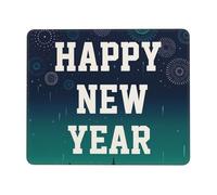 asbwuo Tappetino per mouse in gomma antiscivolo impermeabile per ufficio, sagoma della città, fuochi d'artificio, felice anno n, 7,9 x 9,5 pollici