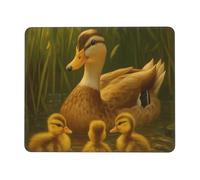 asbwuo Tappetino per mouse Peaceful Duck Family con bordo cucito, antiscivolo, impermeabile, in gomma, 8,3 x 10,3 pollici