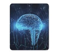 asbwuo Tappetino per mouse quadrato con base in gomma antiscivolo, stampa del cervello con intelligenza artificiale, tappetino per mouse lavabile per computer da scrivania, laptop, ufficio
