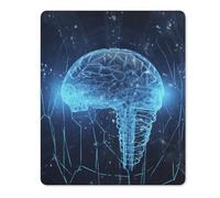 asbwuo Tappetino per mouse quadrato con base in gomma antiscivolo, stampa del cervello con intelligenza artificiale, tappetino per mouse lavabile per computer da scrivania, laptop, ufficio