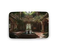 asbwuo Tappeto da bagno Glam Plant Garden, tappeto da bagno con architettura occidentale classica con retro antiscivolo, in microfibra per a, lavandino, ingresso, 40,6 x 61 cm