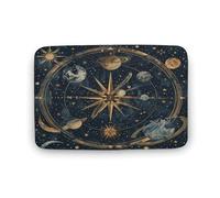 asbwuo Tappeto da bagno moderno con motivo galassia, con pianeta e cielo stellato, con retro antiscivolo, in morbida microfibra per a, lavandino e ingresso, 40,6 x 61 cm.