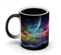 asbwuo Tazza che cambia colore: la tazza HeatMagic svela un design personalizzato, una divertente sorpresa con cielo arcobaleno e luna