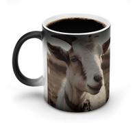 asbwuo Tazza che cambia colore - La tazza magica cambia temperatura quando è calda,un delizioso regalo originale con capra sulla collina