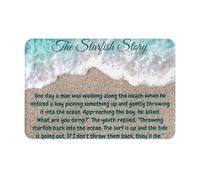 asbwuo The Starfish Story, puoi fare la differenza Zerbino in morbida flanella - Tappetino antiscivolo versatile, tappetino resistente per ingresso interno, lavanderia, ufficio e terrazza