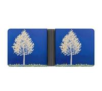 asbwuo The White Tree Leather Bifold Wallet with 2 Hidden Pockets 6 Card Slots Slim Wallets for Cash, Cards, And ID