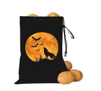 asbwuo Wolf and Moon - Borsa per conservare patate e cipolle | Borsa organizer con coulisse per ripiani della dispensa, banconi da cucina, aglio, patate, cipolle e alimenti di tutti i