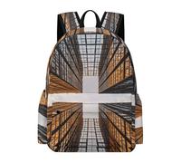 asbwuo Zaino con motivo a grattacielo che guarda il cielo, grande capacità, resistente e leggero, zaino casual per laptop, per lavoro e viaggi