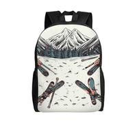 asbwuo Zaino da sci con set di attrezzi carino, zaino leggero e impermeabile per laptop, borsa a tracolla, zaino casual per donne e uomini