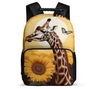 asbwuo Zaino Giraffa e Girasole, leggero, casual, da lavoro, da lavoro, dal design classico e resistente, per l'uso quotidiano.