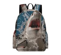 asbwuo Zaino Shark Attack Fish di grande capacità, resistente e leggero, zaino casual per laptop, per lavoro e viaggi