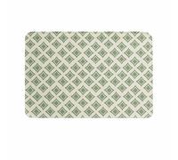 asbwuo Zerbino con angoli arrotondati, stile modernista geometrico, motivo floreale verde vintage astratto, per bagno, soggiorno, cucina, camera da letto, ufficio, ingresso, 23,6 x 35,4 pollici