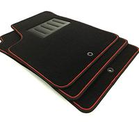 ASC Tappetini Auto Compatibili con Kia Picanto I Serie 2004-2011, Moquette con Bordo Antiscivolo Rigo Rosso, Battitacco in Gomma