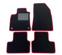 ASC Tappetini Auto Compatibili con Renault Clio V Serie 2019-2024, Moquette con Bordo Antiscivolo Rosso, Battitacco in Gomma