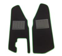 ASC tappetini auto set kit 2pz Ape Piaggio 50 bordo verde e battitacco in gomma