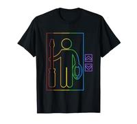 Ascensore LGBT Arcobaleno Riparazione Ispettore Ascensore Meccanico Maglietta