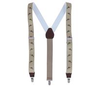 Ascentix Marlin - Bretelle a clip con stampa pesce, marrone chiaro, taglia unica