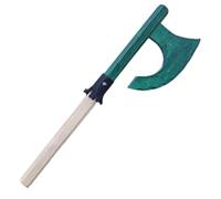 Ascia Vichinga in Legno - Ascia per Giochi di Ruolo Medievali - Made in Italy, Artigianale con Inserto in Vera Pelle, Sicura e senza Schegge - Costume Giochi Medievali (VERDE, VICHINGA)