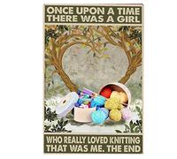 Ascigo Insegne in metallo divertenti Love KniSigns Once Upon a Time There was a Girl Who Really Loved KniVintage Signs KniCrochet Vintage Signs Decor Tin Sign for Office 20,3 x 30,5 cm