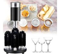 Asciuga Bicchieri Elettrico,Lavabicchieri Elettrico Professionale 1200 Bicchieri/Ora Con 5 O 8 Spazzole Per Lavaggio E Lucidatura,Adatto A Calici Da Champagne, Boccali Da Birra E Tazze UpgradedModel