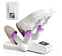 Asciuga Scarpe, 2 Paia Asciugascarpe con LED Schermo Touch, Bianco | Shoe Dryer con Timer da 240 Minuti, Disinfezione Raggi Ultravioletti, Essiccazione Temperatura Costante, per Scarpe, Cappelli