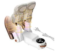 Asciuga scarpe elettrico, asciuga stivali con timer intelligente, 4 supporti, antibatterico, guantoni da boxe pieghevoli, scaldascarpe, asciugatura rapida per cappelli, calze da sci
