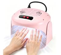 Asciuga-unghie Rapido Da 600 W, Ventilatore Per Smalto Con Asciugatura 6 Volte Più Veloce, 4 Livelli Di Regolazione Aria Calda/fredda E Rotazione A 100°, Per Uso Professionale E Domestico. pink