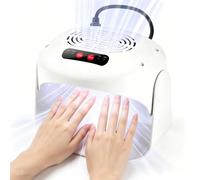 Asciuga-unghie Rapido Da 600 W, Ventilatore Per Smalto Con Asciugatura 6 Volte Più Veloce, 4 Livelli Di Regolazione Aria Calda/fredda E Rotazione A 100°, Per Uso Professionale E Domestico. white