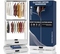 Asciugabiancheria portatile pieghevole con timer, facile da trasportare e asciugare il bucato con grande capacità, asciugatrice elettrica/rack per casa | appartamenti | camper (blu DF1)