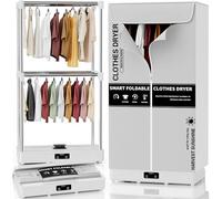 Asciugabiancheria portatile pieghevole con timer, facile da trasportare e asciugare il bucato con grande capacità, asciugatrice elettrica/rack per casa, appartamenti, camper (grigio DF1)