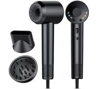 Asciugacapelli, 160.000 Giri/min Phon Capelli Professionale con 500 Milioni Ioni Negativi, 3 Velocità & 4 Temperature, Basso Rumore, Diffusore Magnetico e Ugello Inclusi