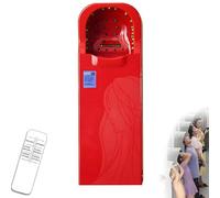 Asciugacapelli automatico, asciugacapelli ionico professionale, asciuga i capelli bagnati senza asciugarli, con contenitore per la raccolta dei capelli rotti, nessun danno da calore,Red
