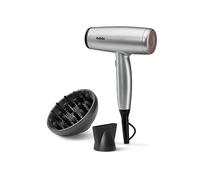 BaByliss Cosmos Phon Capelli Leggero - NUOVO 2025, Diffusore per Asciugacapelli, Potente ed Elegante da 2100W, Ionico Anti-Crespo, 3 Impostazioni di Calore e 2 di Velocità, Argento, D580DE