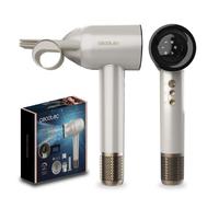 Cecotec Asciugacapelli con motore brushless e tecnologia al plasma DryGlam Waves Champagne, 1600 W, 110000 RPM, 4 in 1, effetto coanda, display digitale, controllo intelligente del calore, funzione