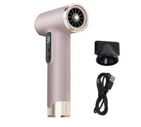 Asciugacapelli Ionici Negativi, Asciugacapelli Ad Alta velocità da 100000 Giri/Min con Motore Senza Spazzole per Asciugatura Rapida, Asciugatrice a Basso Rumore con Filo con (PINK)