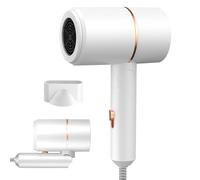 Asciugacapelli Ionico, 800W Phon Capelli, Pieghevole Phone Capelli, 2 Temperaturas, Hair Dryer con Concentratori, per Viaje y Casa, Molte Acconciature (Bianco)