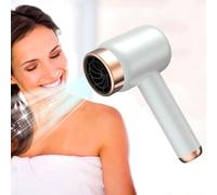 Asciugacapelli ionico Senza Fili con Vento Caldo e Freddo, Asciugacapelli con Ricarica USB, Asciugacapelli da Viaggio per Donne Bambini Spiagge da Campeggio all'Aperto, Bianco