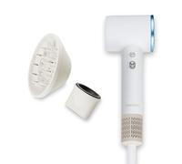 Asciugacapelli MEDION HD1 (tecnologia ionica, 1.600 watt, diffusore magnetico e bocchette per lo styling, motore BLDC a lunga durata, luce LED ad anello, cavo di alimentazione lungo) bianco