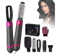 Asciugacapelli Multifunzione Hair Styler, 5 in 1 Pettine ad aria calda, Spazzola Ad Aria Calda, Curly Hot Air Styler, Capelli Curler Negativo Agli ioni Negativi, Rotante Pettine Curling