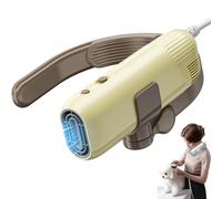 Asciugacapelli per Cani e Gatti a Mani Libere, Asciugatore Cane da Collo 1400W con Motore Brushless 110.000 RPM, 3 Velocità e Temperature, Silenzioso e Rapido Phon per Animali Domestici yellow
