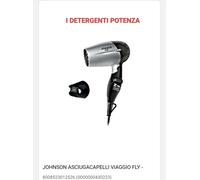 Asciugacapelli phon Johnson FLY da viaggio manico pieghevole 750W 2 velocità