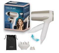 Cecotec IoniCare Power&Travel Champagne - Asciugacapelli pieghevole 2400 W, motore DC, tecnologia agli ioni reali, compatta, aria fredda, include diffusore, ugello concentratore e borsa per il