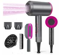Asciugacapelli Professionale con Ioni, Phon Ionic Dry 1800W, Phone con 1 diffusore 2 concentratore 1 pettine da massaggio, Phon professionale 3 Temp / 2 velocità + colpo d'aria fredda