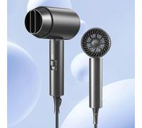 Asciugacapelli professionale da 1800 W, pieghevole e leggero, potente asciugatura rapida con 3 livelli di temperatura, asciugacapelli agli ioni per capelli lucidi, asciugacapelli silenzioso per casa e