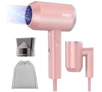 Asciugacapelli Professionali Ionico - Phone Capelli Ioni, 3 temperature,manico pieghevole, 1800W Asciugacapelli, Piccolo asciugacapelli Hair Dryer (Rosa-1 Ugello)