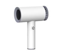 Asciugacapelli senza fili, asciugacapelli portatile ricaricabile con ricarica USB, aria calda e fredda, asciugacapelli con batteria per viaggi, campeggio, scuola, dormitorio, bianco