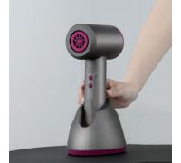 Asciugacapelli senza fili con supporto di ricarica, asciugacapelli portatile ricaricabile, asciugacapelli da viaggio portatile, presa d'aria rimovibile, vento caldo e freddo per viaggi(Gray)