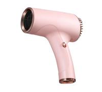 Asciugacapelli senza fili per donna con batteria, asciugacapelli ricaricabile con caricabatterie USB, asciugacapelli a vento caldo/freddo con batteria per viaggi, campeggio, scuola(Pink)