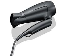 Asciugacapelli Severin HT 0159 Nero 1600W 2 Velocità Doppio Voltaggio