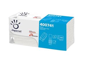 Asciugamani a C Papernet - 2 Veli - 144 Strappi - 400741 (Bianco Conf. 20)